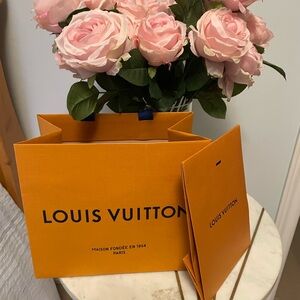 Louis Vuitton Orange Gift Bag and Card